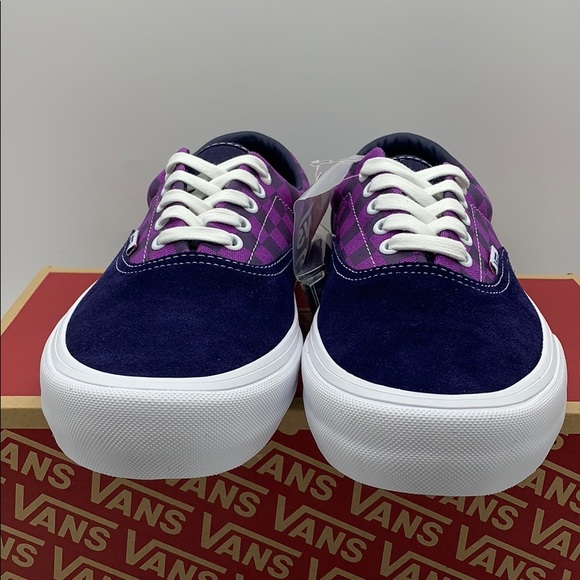 VANS ERA PRO BAKER KADER/Purple Checkerboard Men’s - Picture 6 of 16
